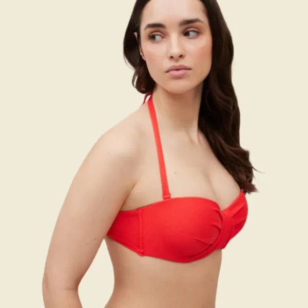 Ysabel Mora Γυναικείο Μαγιό Strapless Πικέ με αποσπώμενες τιράντες Κοραλί Coral Swimwear Summer Collection C Cup 83083 Ysabel Mora Γυναικείο Μαγιό Strapless Πικέ με αποσπώμενες τιράντες Κοραλί Coral Swimwear Summer Collection C Cup 83083