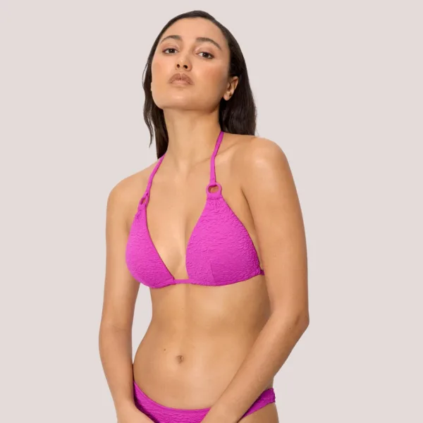 Ysabel Mora Γυναικείο Μαγιό top triangle τριγωνάκι double push up φούξια bright purple γκοφρέ 83298