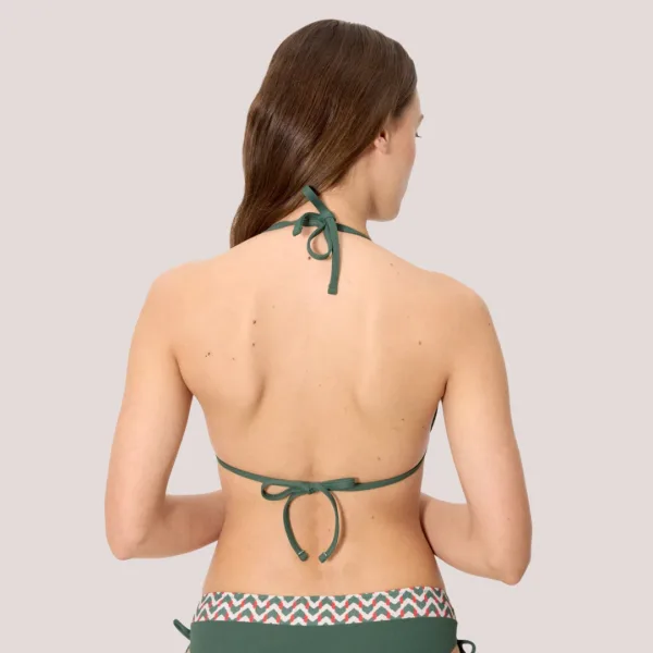 Ysabel Mora Γυναικείο Μαγιό top τρίγωνο με δαντέλα double push up  πικέ Wild Green πράσινο χακί 83322 Triangle