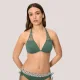 Ysabel Mora Γυναικείο Μαγιό top τρίγωνο με δαντέλα double push up  πικέ Wild Green πράσινο χακί 83322 Triangle