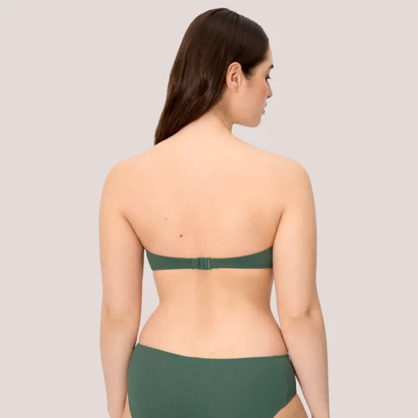 Ysabel Mora Γυναικείο Μαγιό Strapless πικέ C cup με αποσπόμενες τιράντες Wild Green πράσινο χακί 83326 Bandeau