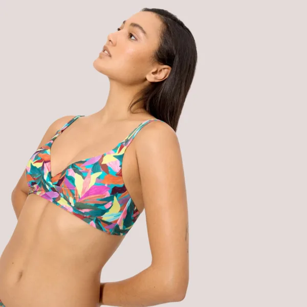 Ysabel Mora Γυναικείο Μαγιό top με ελαφρυά ενίσχυση & ρυθμιζόμενες τιράντες πολύχρωμο με σχέδια leaves 83424