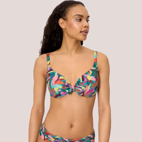 Ysabel Mora Γυναικείο Μαγιό top C Cup με ελαφρυά ενίσχυση & ρυθμιζόμενες τιράντες πολύχρωμο με σχέδια leaves 83429