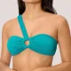Ysabel Mora Γυναικείο Μαγιό top Bandeau με εναν ώμο ασύμετρο & κούμπωμα στην πλάτη τυρκουάζ turquoise 83466