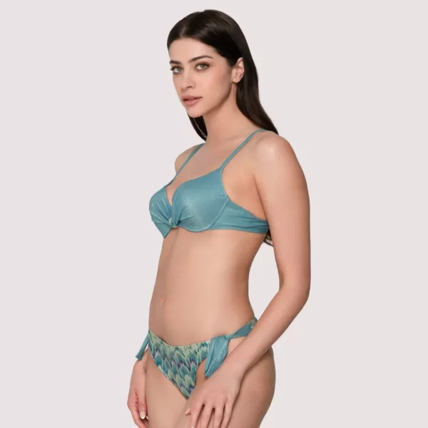 Luna Γυναικείο Slip Σλιπ Μαγι δετό Τυρκουάζ Μπλέ γκλίτερ 94205 Opal Summer Collection Mix & Match