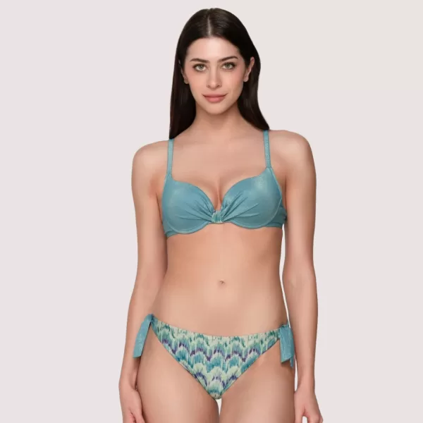 Luna Γυναικείο Slip Σλιπ Μαγι δετό Τυρκουάζ Μπλέ γκλίτερ 94205 Opal Summer Collection Mix & Match