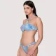 Luna Γυναικείο Σλιπ Brazil High Leg Μαγιό Ψηλόμεσο Μπλέ Γκλίτερ 94306 Lana Summer Collection 2024