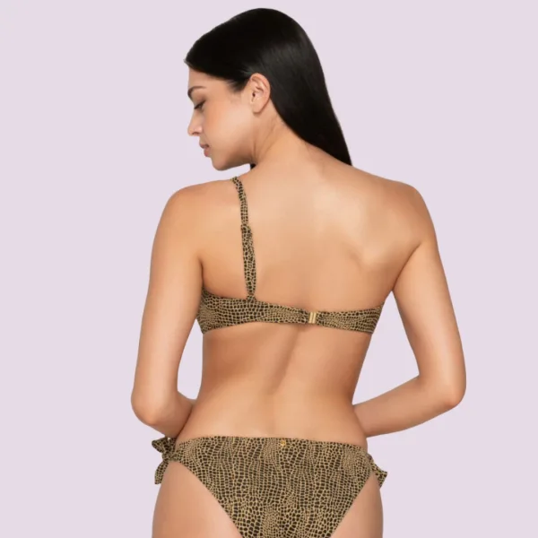 Luna Γυναικείο Μαγιό Dama Top Στραπλες Strapless με αποσπώμενες τιράντες Μαύρο με χρύσο summer collection 94430