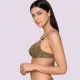 Luna Γυναικείο Μαγιό Dama  Top με Push up ενίσχυση & ρυθμιζόμενες τιράντες Μαύρο με χρύσό summer collection 94431