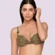 Luna Γυναικείο Μαγιό Dama  Top με Push up ενίσχυση & ρυθμιζόμενες τιράντες Μαύρο με χρύσό summer collection 94431