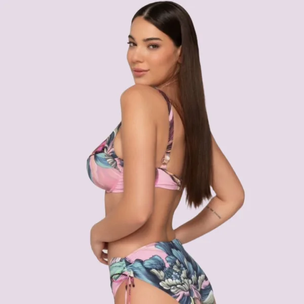 Luna Γυναικείο Μαγιό Musa Top Minimizer για μεγάλο στήθος χωρίς ενίσχυση Ροζ φλοράλ λεπτομέρειες summer collection 94552