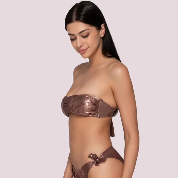 Luna γυναικείο μαγιό Fade strapless δετό με αποσπόμενο cup ιριδίζον μπρονζέ swimwear Summer Collection 94510 Luna γυναικείο μαγιό Fade strapless δετό με αποσπόμενο cup ιριδίζον μπρονζέ swimwear Summer Collection 94510