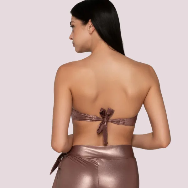 Luna γυναικείο μαγιό Fade strapless δετό με αποσπόμενο cup ιριδίζον μπρονζέ swimwear Summer Collection 94510 Luna γυναικείο μαγιό Fade strapless δετό με αποσπόμενο cup ιριδίζον μπρονζέ swimwear Summer Collection 94510
