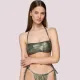 Luna γυναικείο μαγιό Fade strapless δετό με αποσπόμενες  cup  ιριδίζον πράσινο  Swimwear Summer Collection 94510