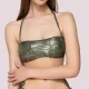 Luna γυναικείο μαγιό Fade strapless δετό με αποσπόμενες  cup  ιριδίζον πράσινο  Swimwear Summer Collection 94510