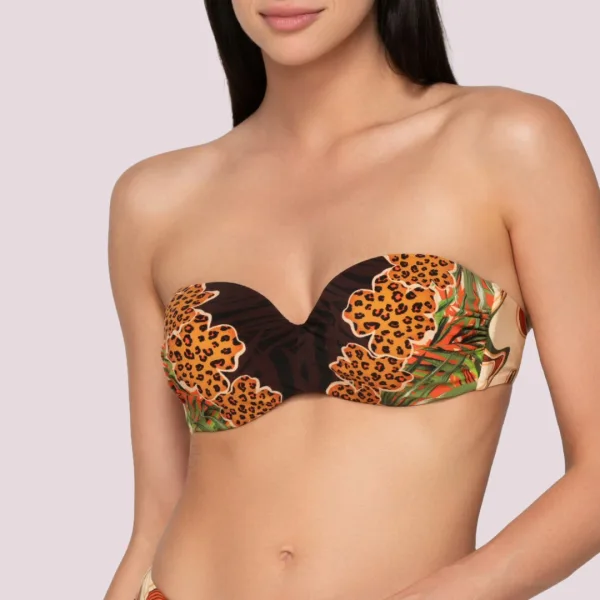 Luna  Γυναικείο Strapless  Μαγιό για Μεγάλo Στήθος με ενίσχηση  σε αποχρώσεις του καφέ 94570 ARECA BROWN