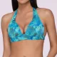 Luna Γυναικείο Μαγιό Blue Jay Top τριγωνάκι με ενίσχυση Μπλέ ασημένιες λεπτομέρειες summer collection 94631