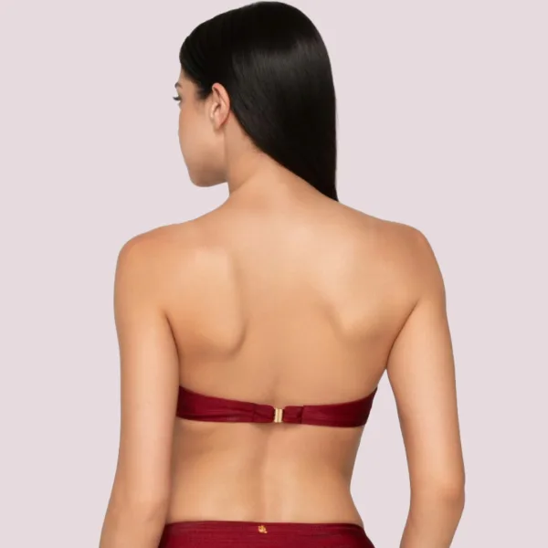 Luna Γυναικείο Strapless Μαγιό για Μεγάλo Στήθος με ενίσχυση και κρίκο 94651 GOLD BORDEAUX Luna Γυναικείο Strapless Μαγιό για Μεγάλo Στήθος με ενίσχυση και κρίκο 94651 GOLD BORDEAUX