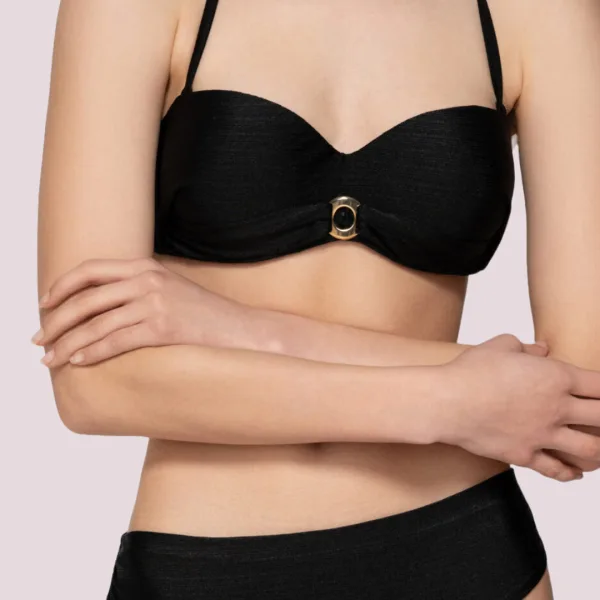 Luna Γυναικείο Strapless Μαγιό για Μεγάλo Στήθος με ενίσχηση και κρίκο 94651 GOLD BLACK Luna Γυναικείο Strapless Μαγιό για Μεγάλo Στήθος με ενίσχηση και κρίκο 94651 GOLD BLACK