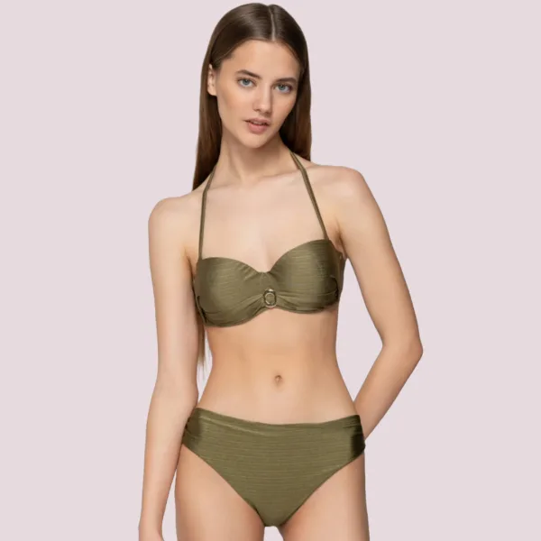 Luna  Γυναικείο Strapless  Μαγιό για Μεγάλo Στήθος με ενίσχηση  και  κρίκο 94651 GOLD GREEN