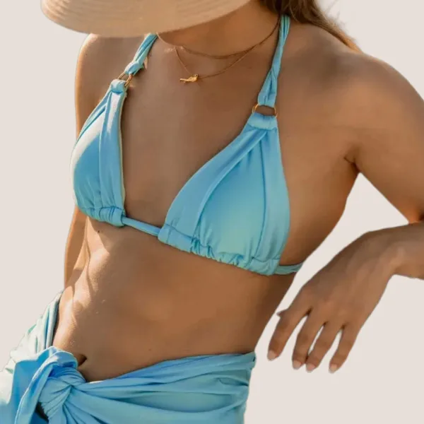 Nikama Γυναικείο γαλάζιο Bikini Top Τριγωνάκι με Αφαιρούμενη επένδυση SWS14D.LIGHT BLUE