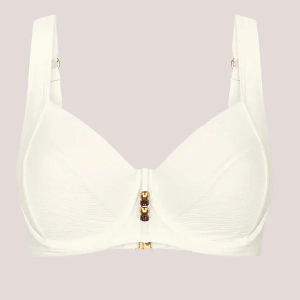 Triumph Γυναικείο μαγιό τοπ σουτιέν  με ρυθμιζόμενες τιράντες λευκό ανάγλυφο Summer Dune W 01 10226487.3799/1K