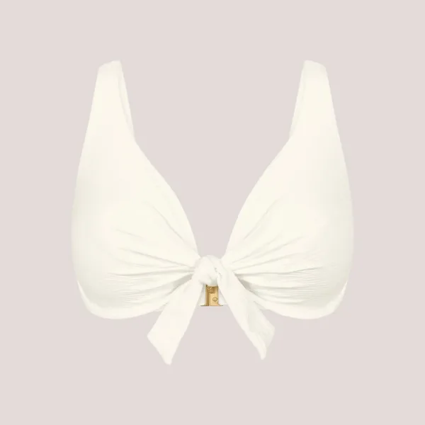 Triumph Γυναικείο μαγιό τοπ σουτιέν με βαθύ ντεκολτέ με ρυθμιζόμενες τιράντες λευκό ανάγλυφο Summer Dune W 10226529 3799/1K