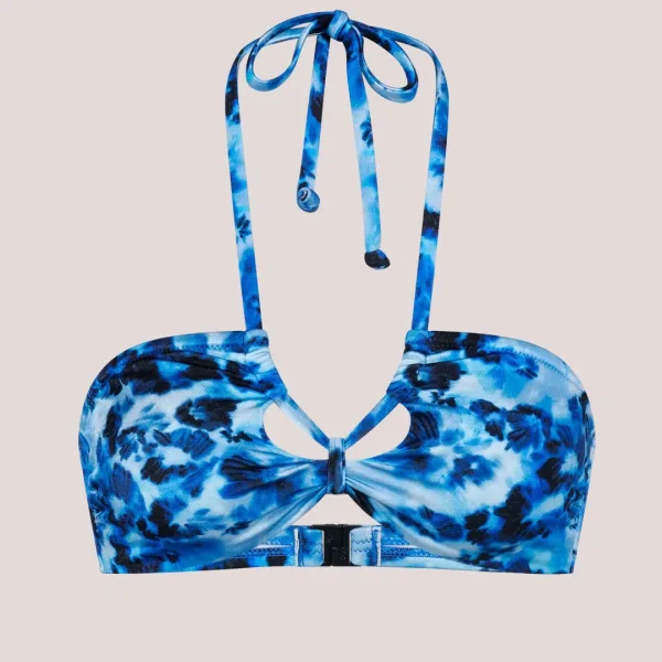 Triumph Γυναικείο Top bandeau μαγιό με tie-dye τυπωμα σε αποχρωσεις του μπλέ & ιδιαίτερο δεσιμο  10226540.0032/32
