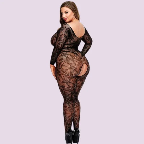 Dannashu Γυναικείο Sexy body open με μανίκια 926 black 