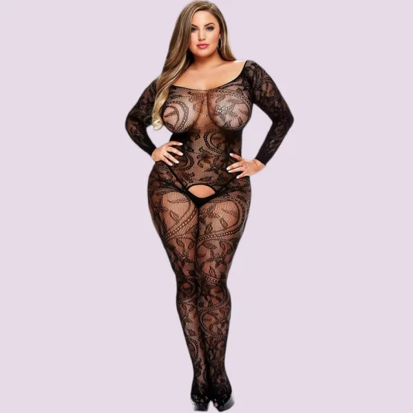 Dannashu Γυναικείο Sexy body open με μανίκια 926 black 