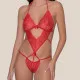 Milena by Paris Γυναικείο Sexy Κορμάκι Κόκκινο Ανοιχτό Κάτω με Δαντέλα 002492 Milena by Paris Γυναικείο Sexy Κορμάκι Κόκκινο Ανοιχτό Κάτω με Δαντέλα 002492