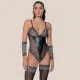 Milena by Paris Γυναικείο Sexy Κορμάκι Στρίνγκ Μαύρο με Γυαλιστερή Δαντέλα 002504 Milena by Paris Γυναικείο Sexy Κορμάκι Στρίνγκ Μαύρο με Γυαλιστερή Δαντέλα 002504