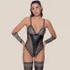 Milena by Paris Γυναικείο Sexy Κορμάκι Στρίνγκ Μαύρο με Γυαλιστερή Δαντέλα 002504 Milena by Paris Γυναικείο Sexy Κορμάκι Στρίνγκ Μαύρο με Γυαλιστερή Δαντέλα 002504
