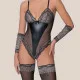 Milena by Paris Γυναικείο Sexy Κορμάκι Στρίνγκ Μαύρο με Γυαλιστερή Δαντέλα 002504 Milena by Paris Γυναικείο Sexy Κορμάκι Στρίνγκ Μαύρο με Γυαλιστερή Δαντέλα 002504