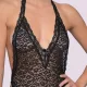 Milena by Paris Γυναικείο Sexy Κορμάκι Στρίνγκ Μαύρο με υπέροχη ελαστική Δαντέλα 002522