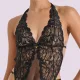 Milena by Paris Γυναικείο Sexy Κορμάκι Στρίνγκ Μαύρο με υπέροχη Δαντέλα &  πλαινά κοψίματα 002529 Black