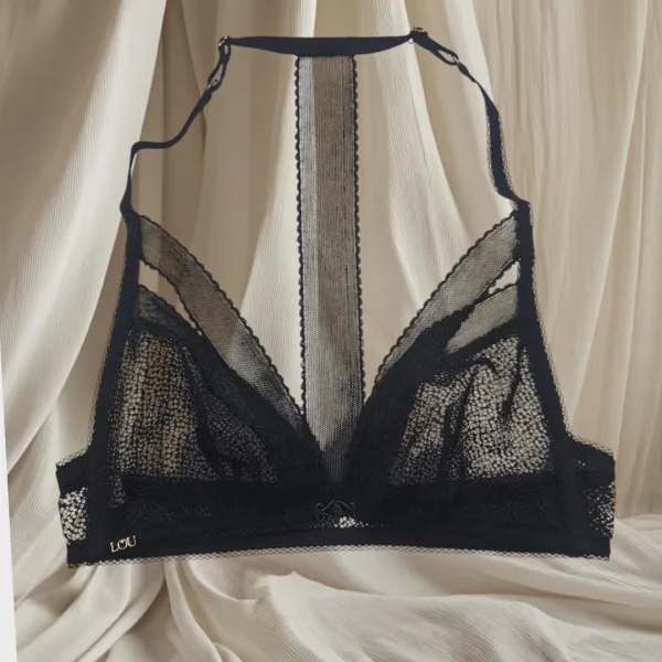 Lou Γυναικείο Μαύρο Bralette με Κούμπωμα Μπροστά με Δαντέλα 51296 Lou Γυναικείο Μαύρο Bralette με Κούμπωμα Μπροστά με Δαντέλα 51296