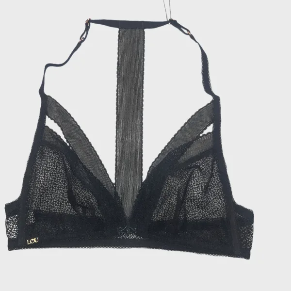 Lou Γυναικείο Μαύρο Bralette με Κούμπωμα Μπροστά με Δαντέλα 51296 Lou Γυναικείο Μαύρο Bralette με Κούμπωμα Μπροστά με Δαντέλα 51296