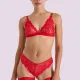 Milena by Paris Γυναικείο sexy Κόκκινο Bralette Lace Σουτιέν με δαντέλα 010212 Red