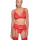 Milena by Paris Γυναικείο sexy Bralette Lace Σουτιέν Κόκκινο με δαντέλα και χρυσές λεπτομέρειες !!  010186