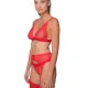 Milena by Paris Γυναικείο sexy Bralette Lace Σουτιέν Κόκκινο με δαντέλα και χρυσές λεπτομέρειες !!  010186