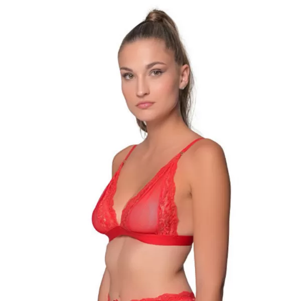 Milena by Paris Γυναικείο sexy Bralette Lace Σουτιέν Κόκκινο με δαντέλα και χρυσές λεπτομέρειες !! 010186 Milena by Paris Γυναικείο sexy Bralette Lace Σουτιέν Κόκκινο με δαντέλα και χρυσές λεπτομέρειες !! 010186