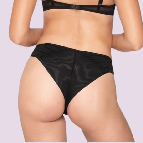 Luna Γυναικείο brazik με Δαντέλα και Τούλι Μαύρο 26701 Sylvie