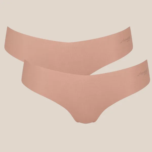 Sloggi Γυναικεία String Χωρίς Ραφές Σετ 2τεμ Modal Σκούρο Μπεζ Μαρόν  10214693.00ΜΕ Ζero Modal Invisible