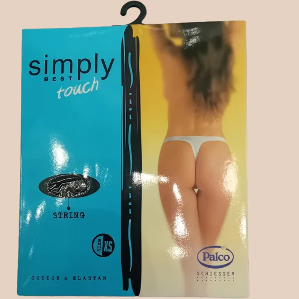 Palco Sciesser Γυναικείο String βαμβακερό εσώρουχο Μαύρο Simply Cotton best emotion 4197 Black