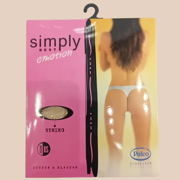 Palco Sciesser Γυναικείο String βαμβακερό εσώρουχο Μπέζ Simply Cotton best emotion 4197 Beige