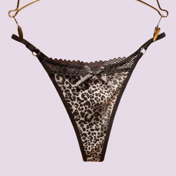 Rosa Juno Γυναικείο sexy εσωρούχο string με λεπτό κορδονάκι animal print καφέ one size ZB7490 BROWN
