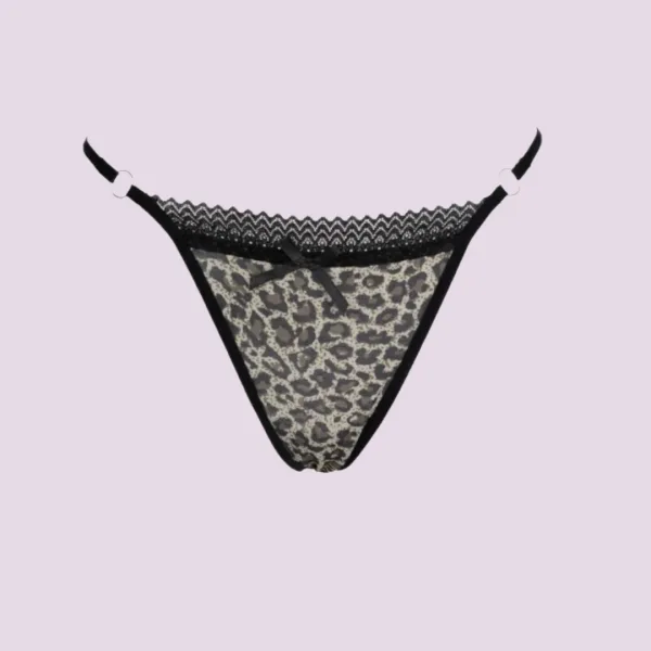 Rosa Juno Γυναικείο sexy εσωρούχο string με λεπτό κορδονάκι animal print καφέ one size ZB7490 BROWN