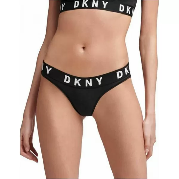 DKNY Boyfriend Cozy Thong Γυναικείο Σλιπ Στρινγκ Μαύρο DK4529-Y3T