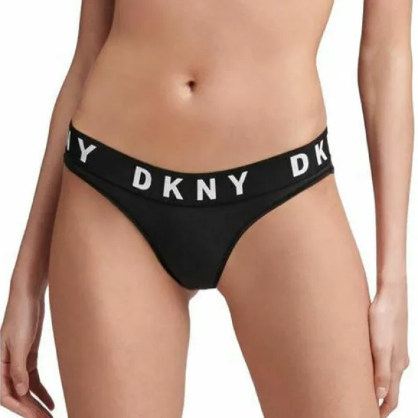 DKNY Boyfriend Cozy Thong Γυναικείο Σλιπ Στρινγκ Μαύρο DK4529-Y3T